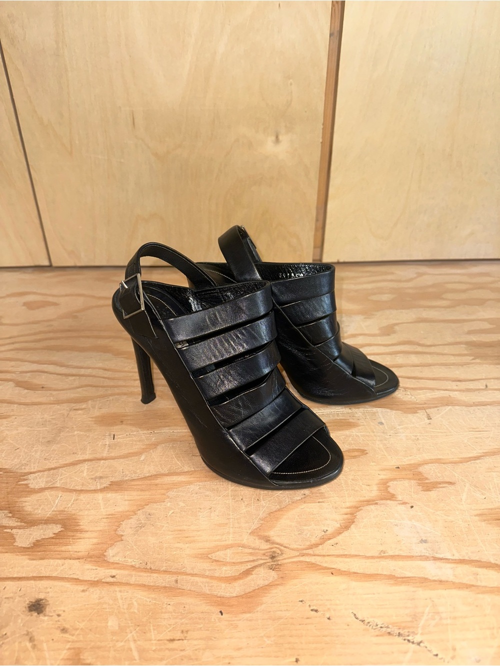 BALENCIAGA Women’s Black Strappy High Heel Sandals